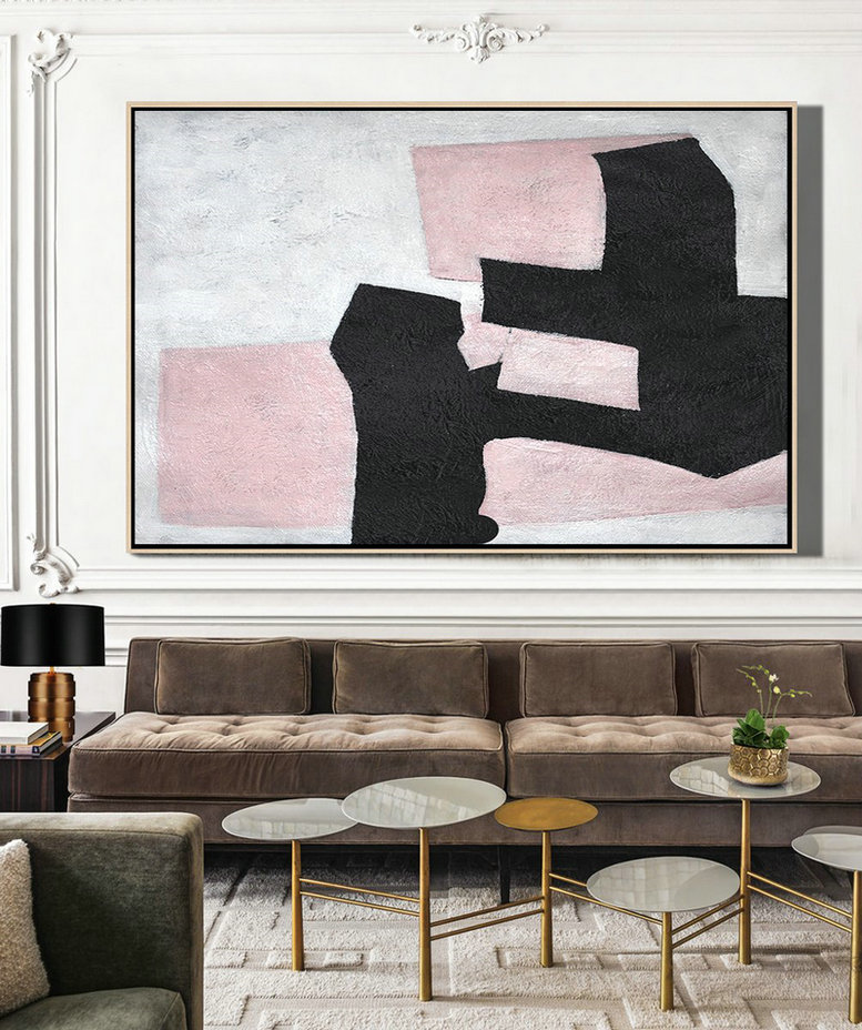 Large Abstract Painting,Hand-Painted Oversized Horizontal Minimal Art On Canvas,Custom Oil Painting